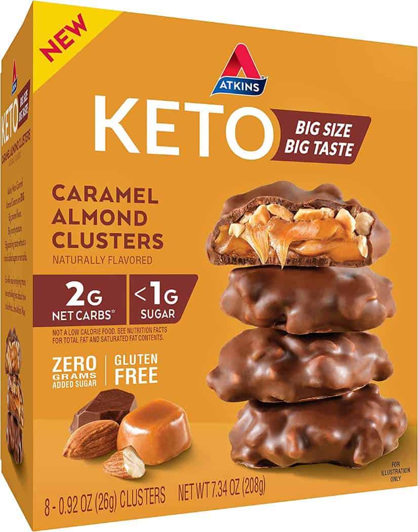 Atkins Keto Caramel Almond Clusters, Keto-Friendly, 8 Count