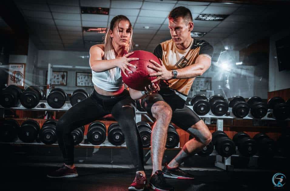 boy and girl doing exercise