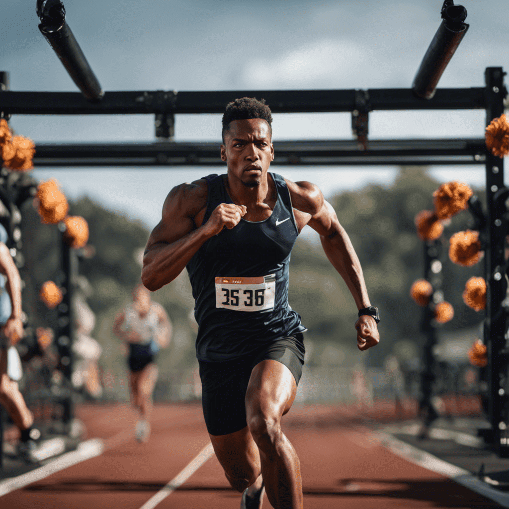 Anaerobic Metabolism Workouts: The Ultimate Guide to Fat Burning and Muscle Building - An image showcasing a runner sprinting uphill, sweat dripping down their determined face