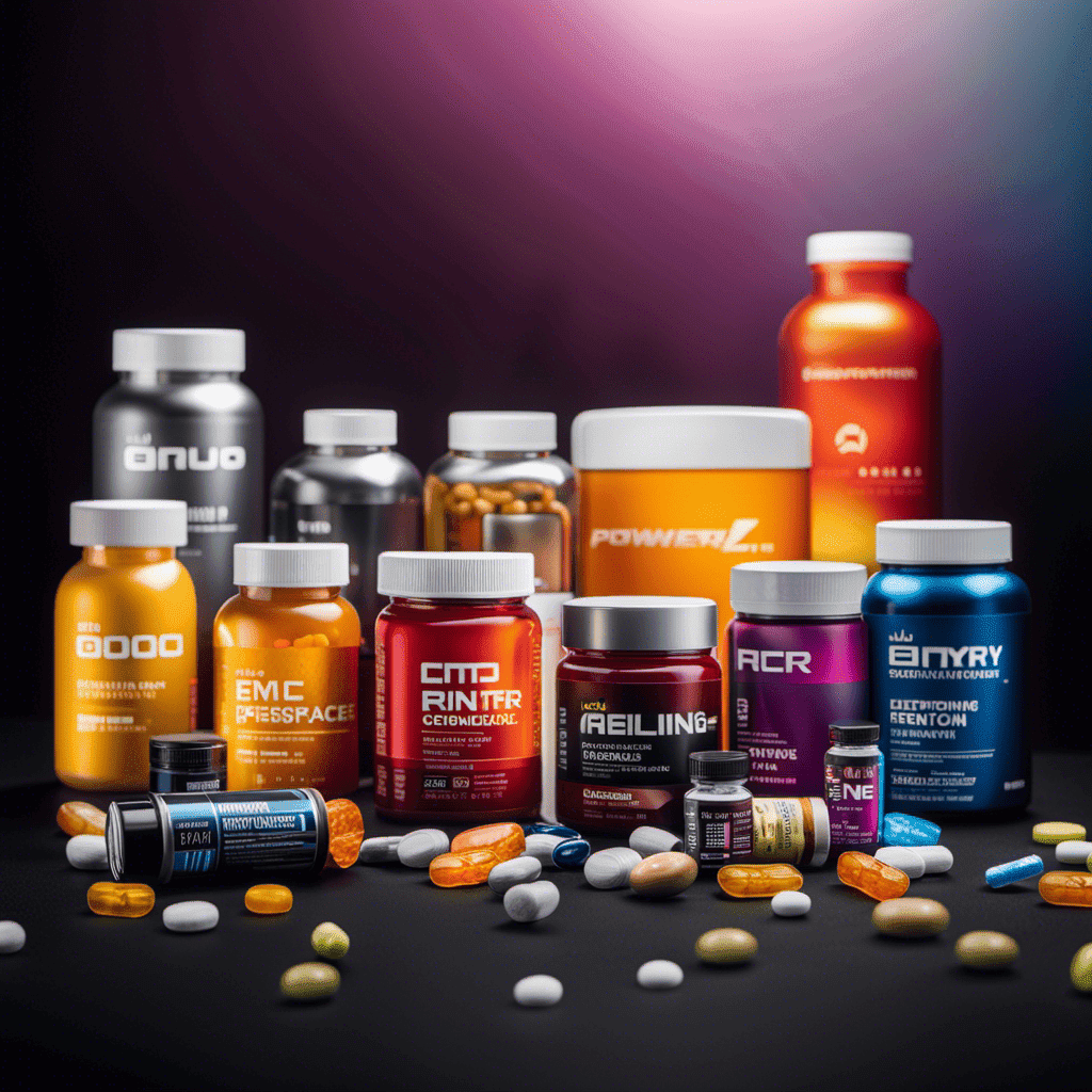 An image showcasing a vibrant assortment of performance-enhancing supplements for long-distance runners
