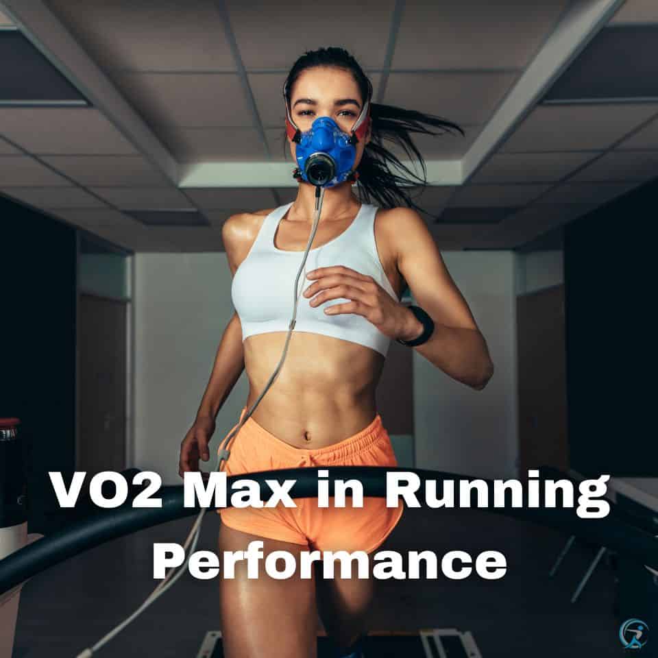 A woman running on a treadmill while wearing a VO2 max mask, highlighting the importance of VO2 max in enhancing running performance.