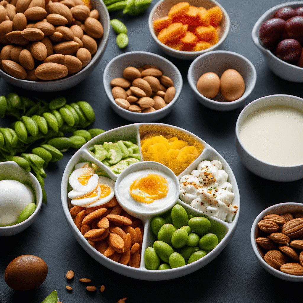 An image featuring a variety of high protein snack options for active adults and athletes