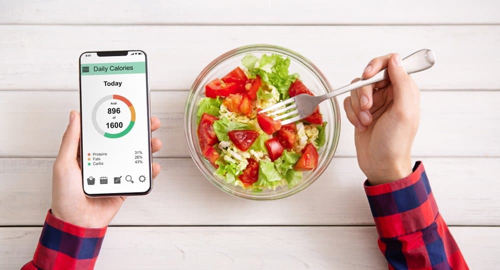 Smart eating and diet planning while counting calories concept