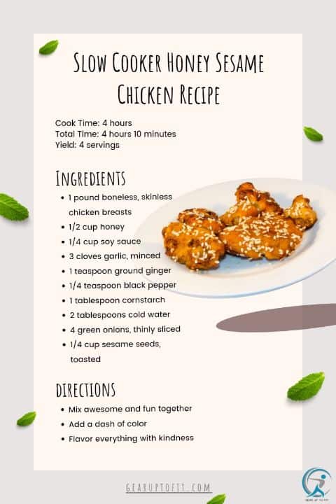 Healthy dinner recipes for weight loss - Slow Cooker Honey Sesame Chicken
