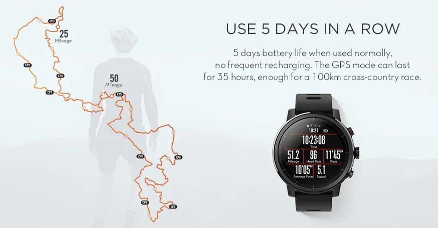battery life of black watch