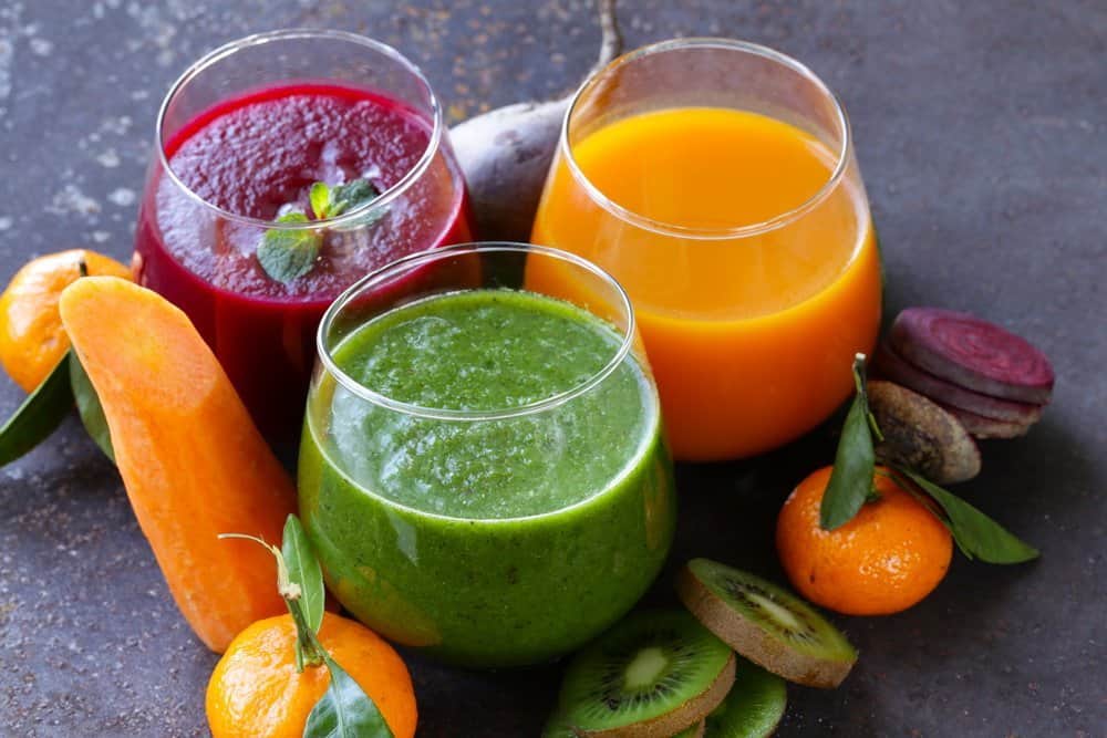 assorted-fresh-juices-from-fruits - Diet Smoothies for Weight Loss