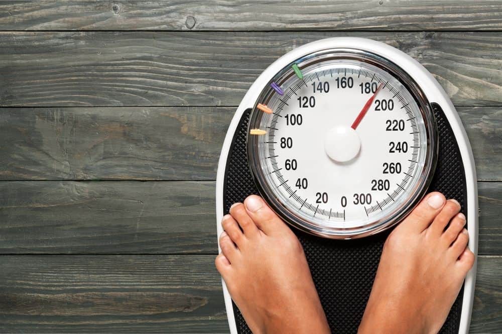 Weight scale for weight loss concept