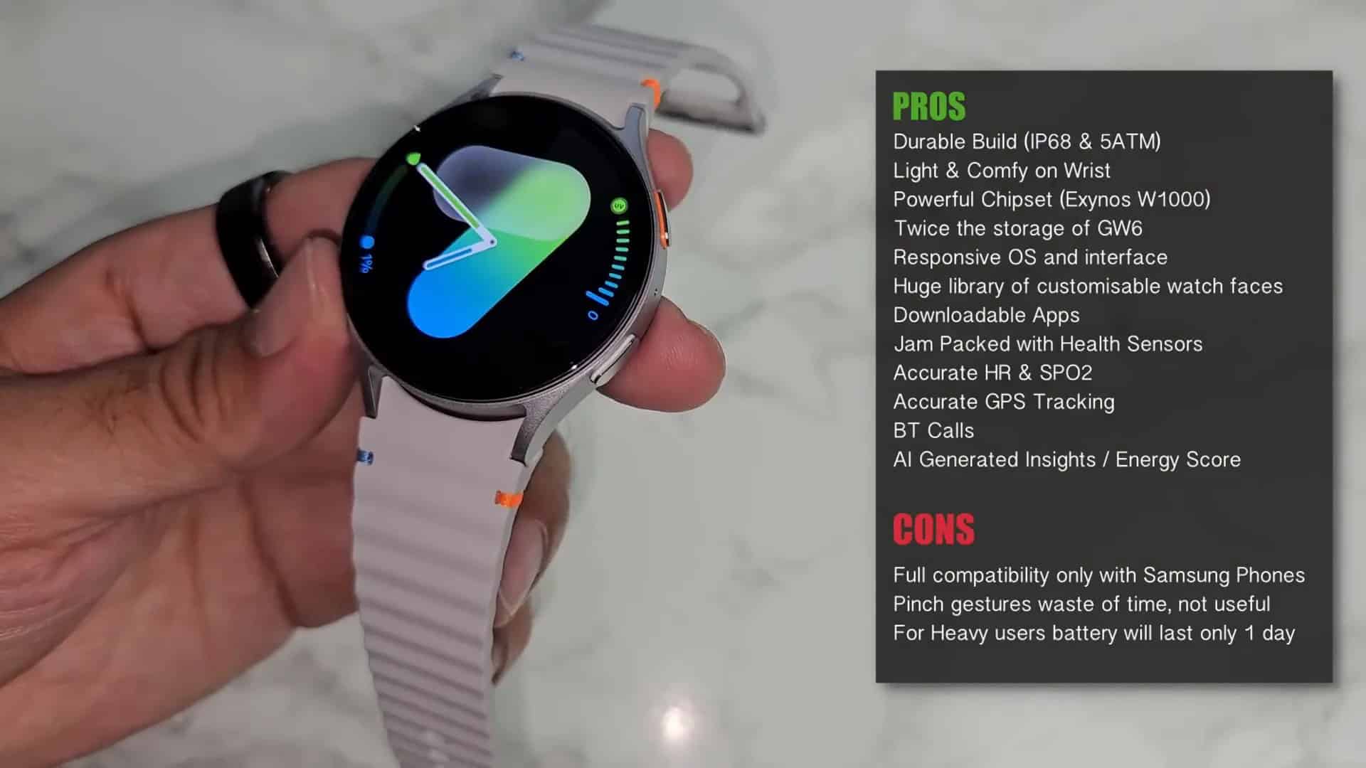 Samsung Galaxy Watch 7 Pros and Cons Summary