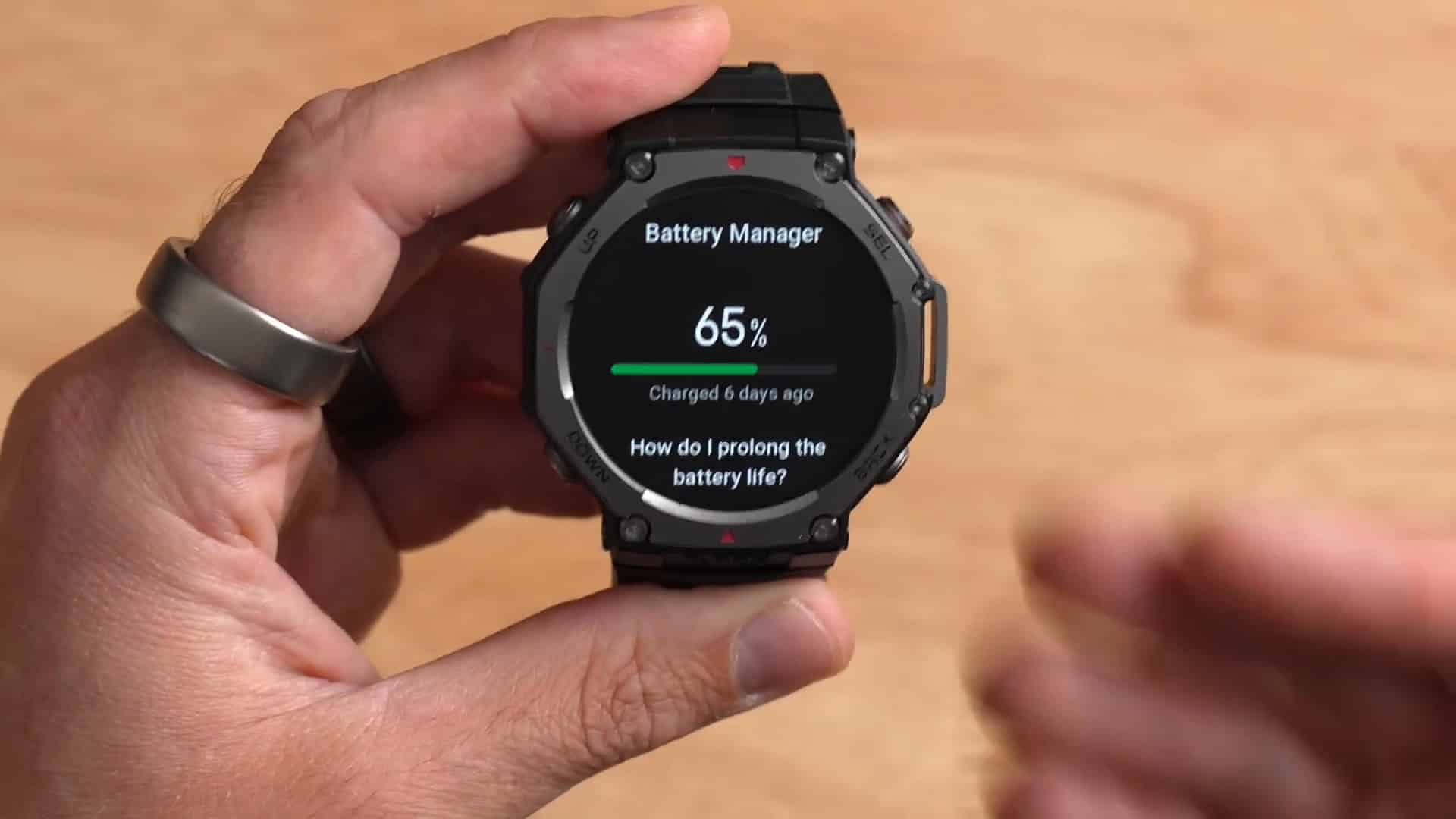 Battery life details for Amazfit T-Rex 3