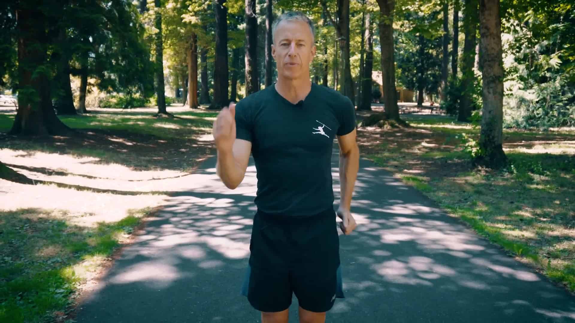 Avoiding side-to-side motion while running