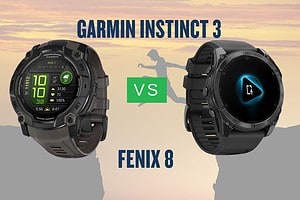 Garmin Instinct 3 and Fenix 8 smartwatches side-by-side, illustrating key differences in design and functionality.