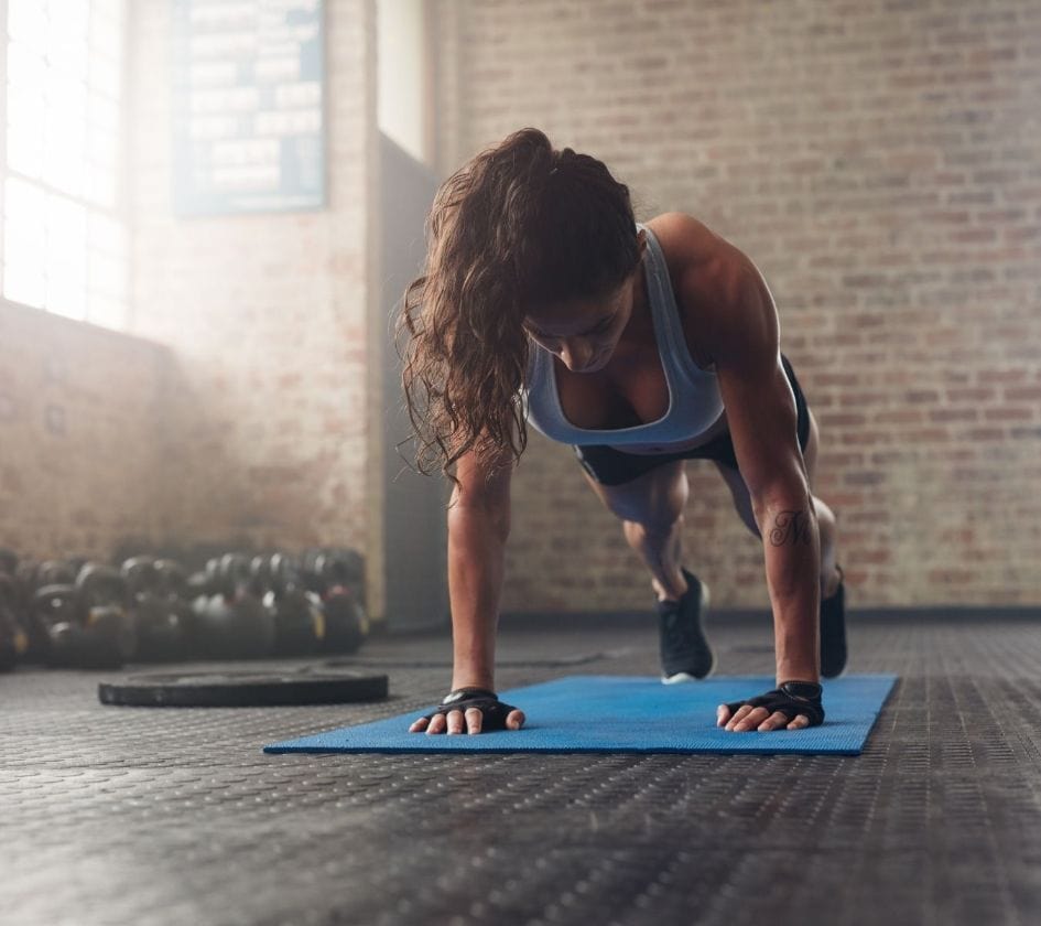 A fit woman is working out