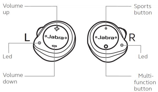 jabra volume up and down