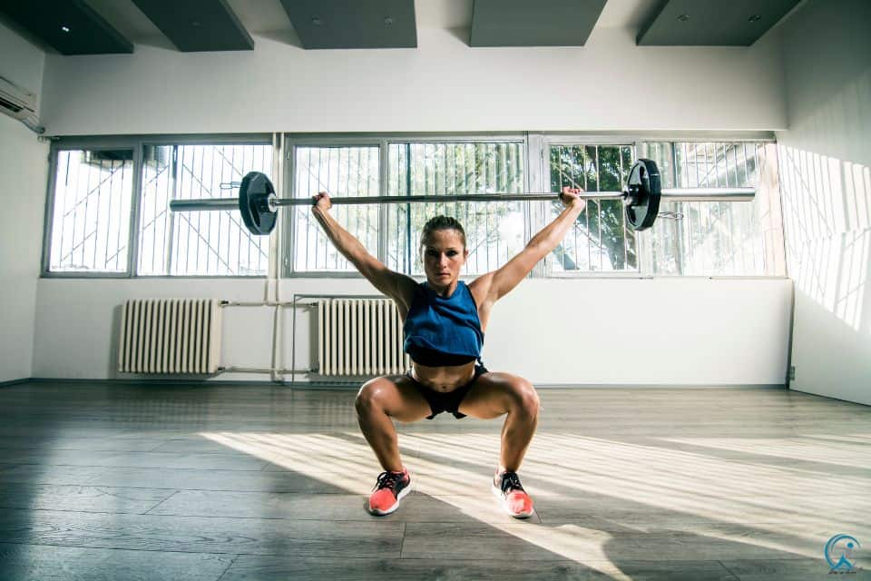 Squats to overhead press