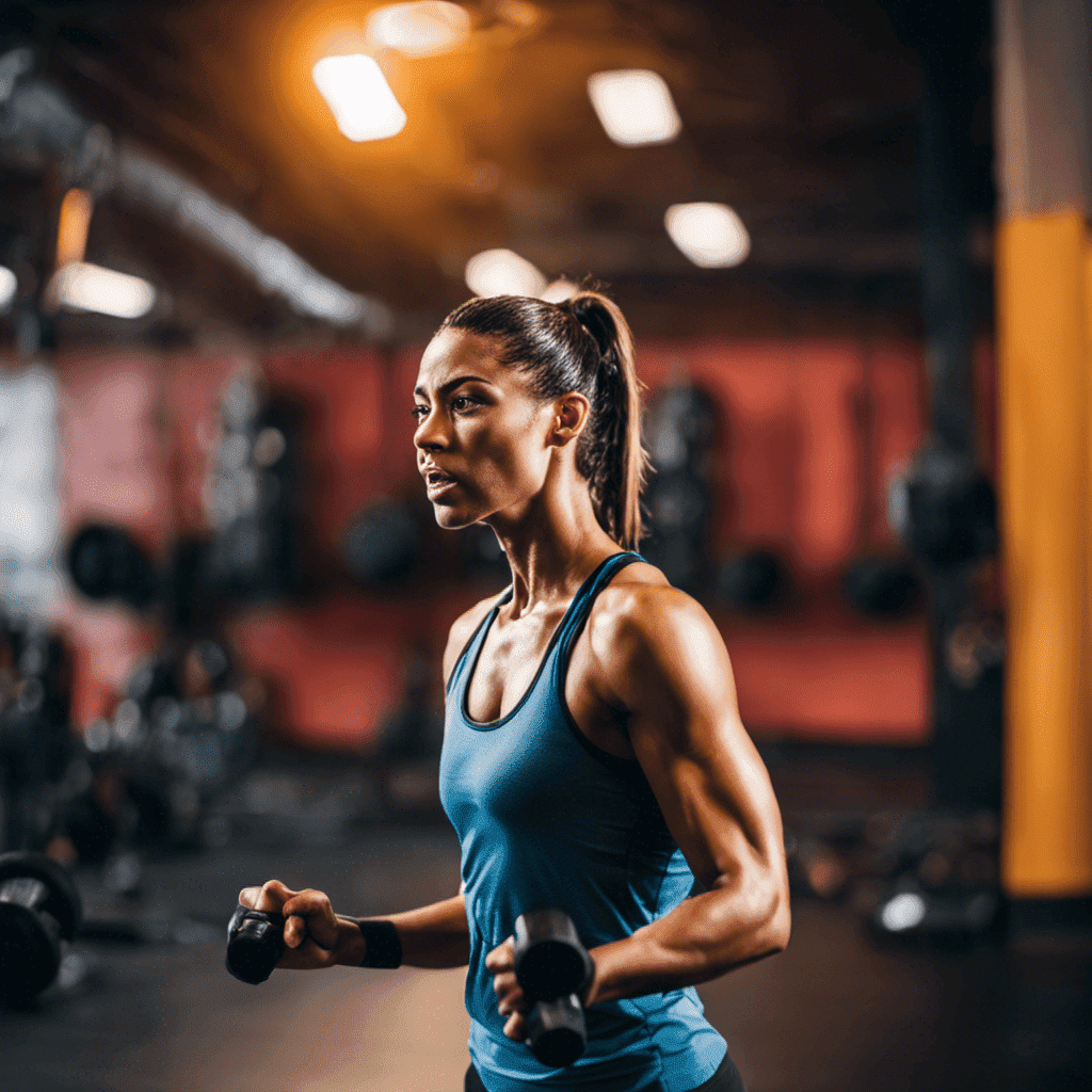 An image of a person doing a HIIT workout, with sweat dripping down their face as they push themselves through a challenging circuit of exercises