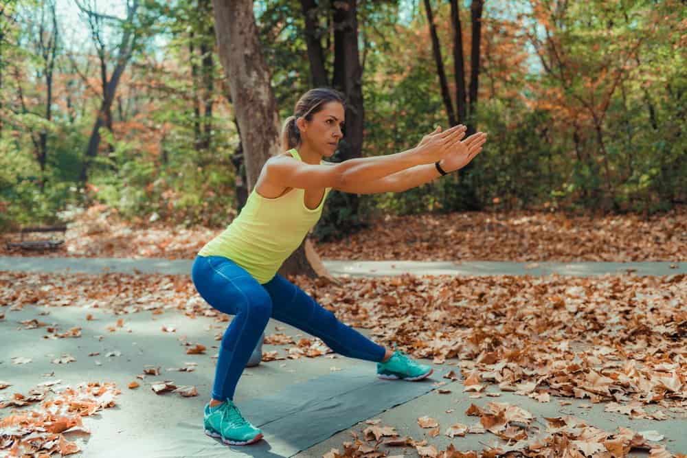 Side Lunges, High-Intensity Interval Training Outdoors. - Low Intensity Interval Training Workout