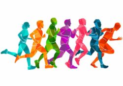 Colorful poster of people Running marathon - How Frequently Should a Beginner Exercise Running to Achieve Best Results for the Body and Avoid Injuries Explained