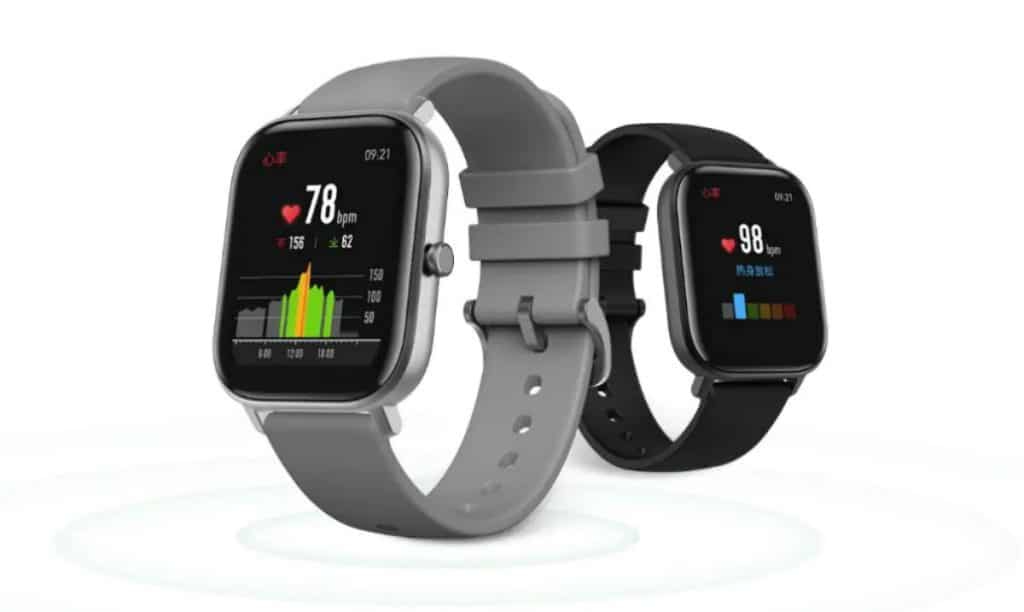 grey and black smart watch