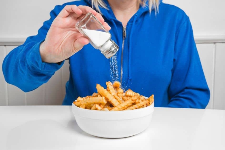 Adding salt to French fries leads to high blood pressure