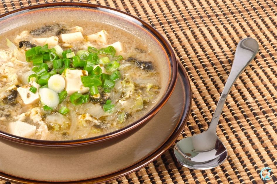 Cabbage and Rice Miso Soup