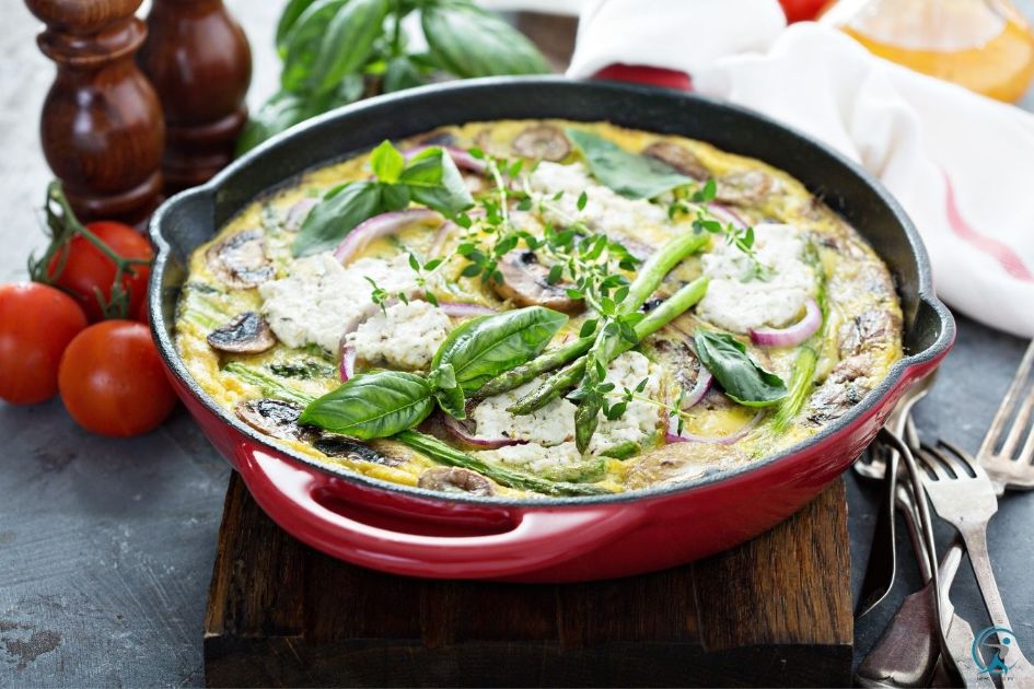 Mushroom Frittata with Asparagus