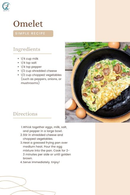 Omelet breakfast recipe for weight loss - Eating proteins for breakfast