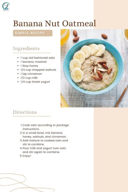Banana Nut Oatmeal Breakfast recipe 