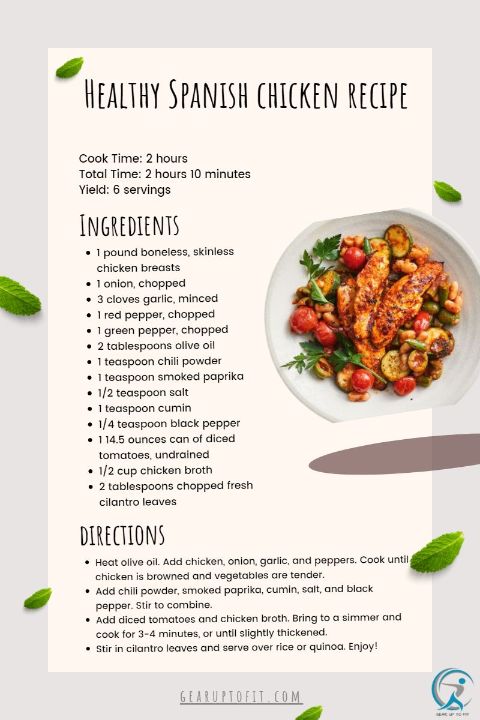 Healthy Dinners for Weight Loss That Will Help You Lose Weight - Healthy Spanish chicken recipe