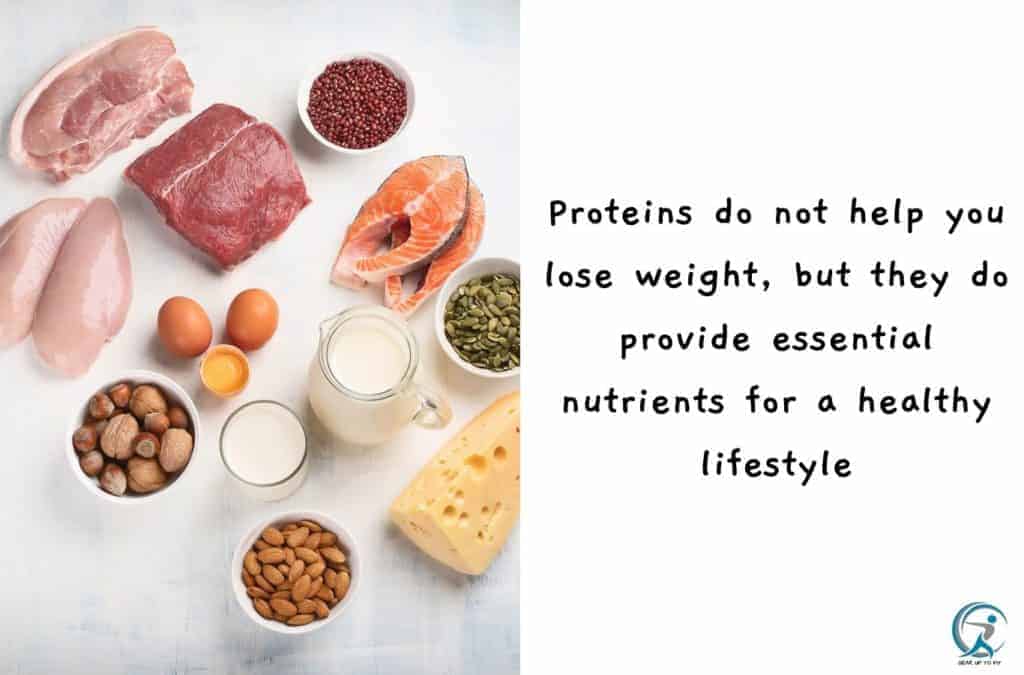 Proteins do not help you lose weight, but they do provide essential nutrients for a healthy lifestyle