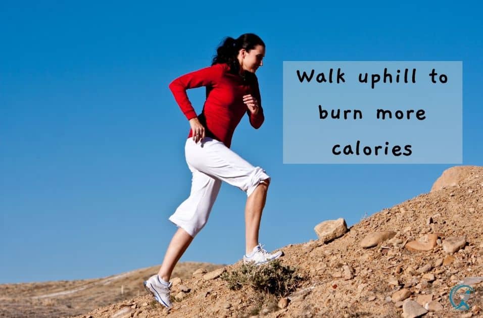 Walk uphill to burn more calories.
