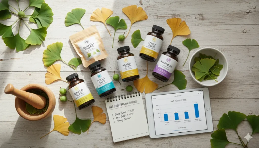 Ginkgo biloba supplements ranked and reviewed for 2024, featuring top tested picks for brain health and wellness on Gear...