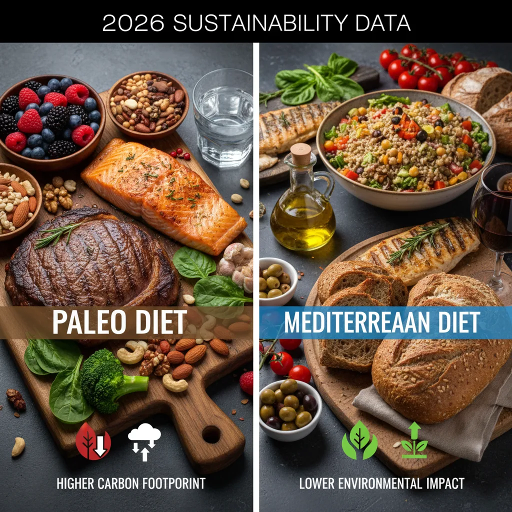 Alternatives comparison: Paleo vs. Mediterranean, sustainability scores, 2026 data. Alternatives comparison: Paleo vs. Mediterranean, sustainability scores, 2026 data.