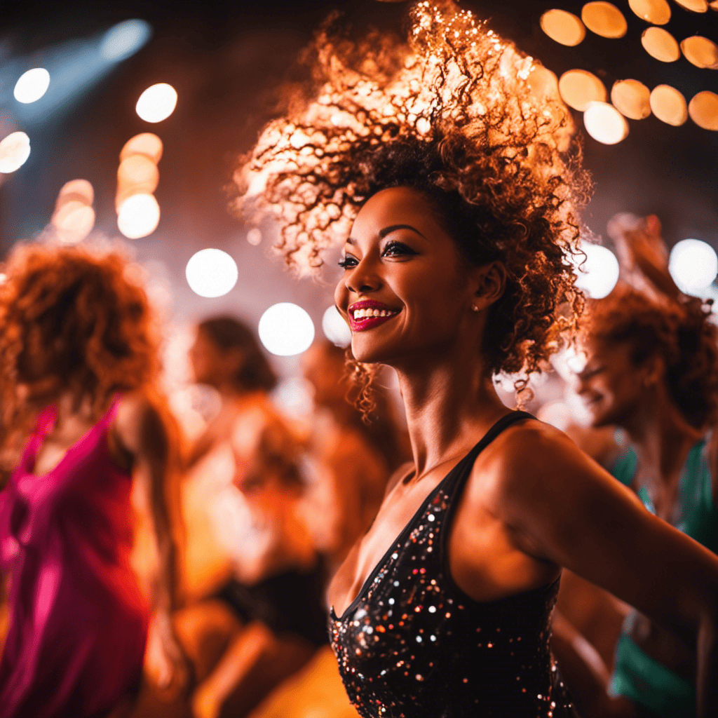 An image that showcases the energy and joy of dancing, capturing vibrant movements and passion