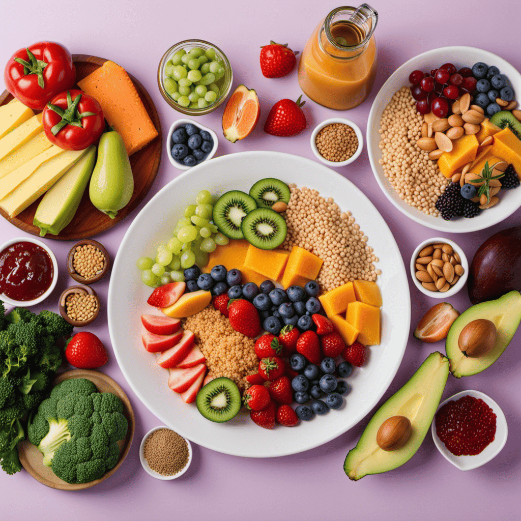 An image showcasing a balanced plate filled with colorful, nutrient-rich foods like lean proteins, whole grains, and vibrant fruits and vegetables, symbolizing the importance of macronutrients in a well-rounded diet