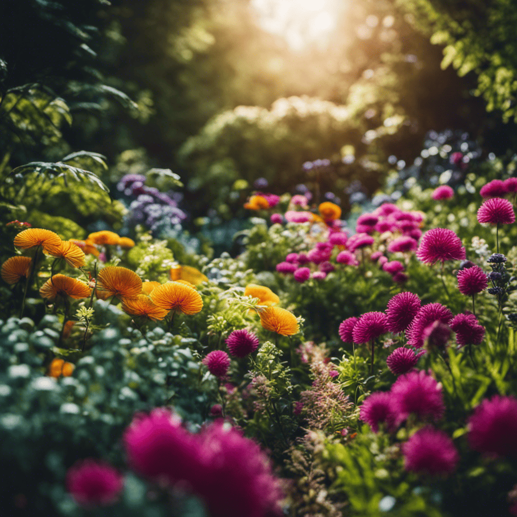 An image showcasing a vibrant, flourishing garden within the human body, where a diverse array of gut bacteria interacts harmoniously with immune cells, highlighting the powerful connection between gut health and a robust immune system