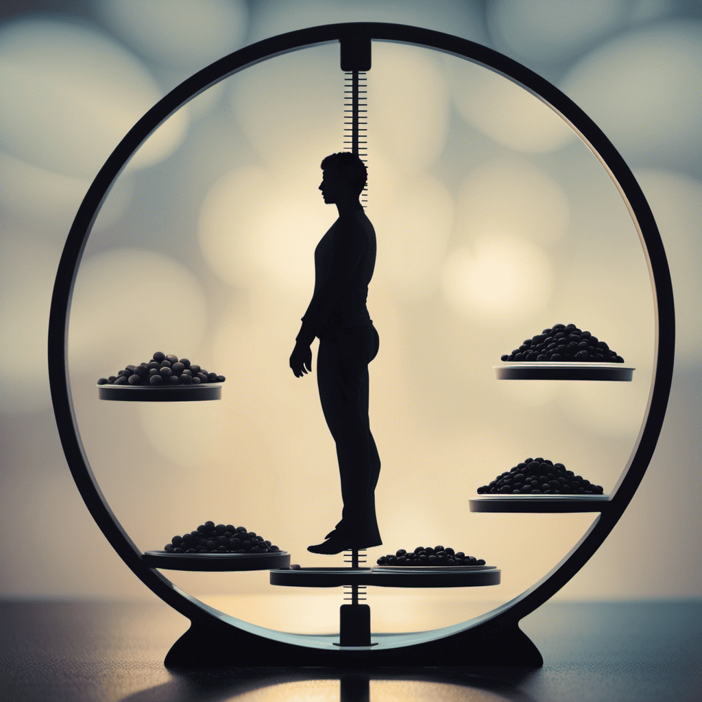 An image featuring a silhouette of a person surrounded by various scales, representing common myths about ideal body weight