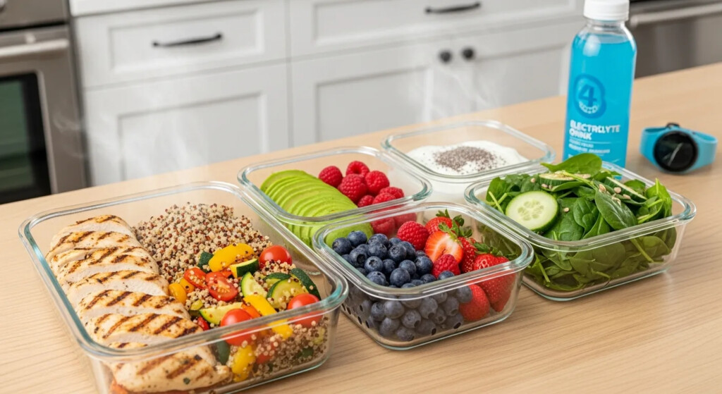 undefined Nutrients for athletes infographic highlighting essential vitamins and minerals for peak performance.