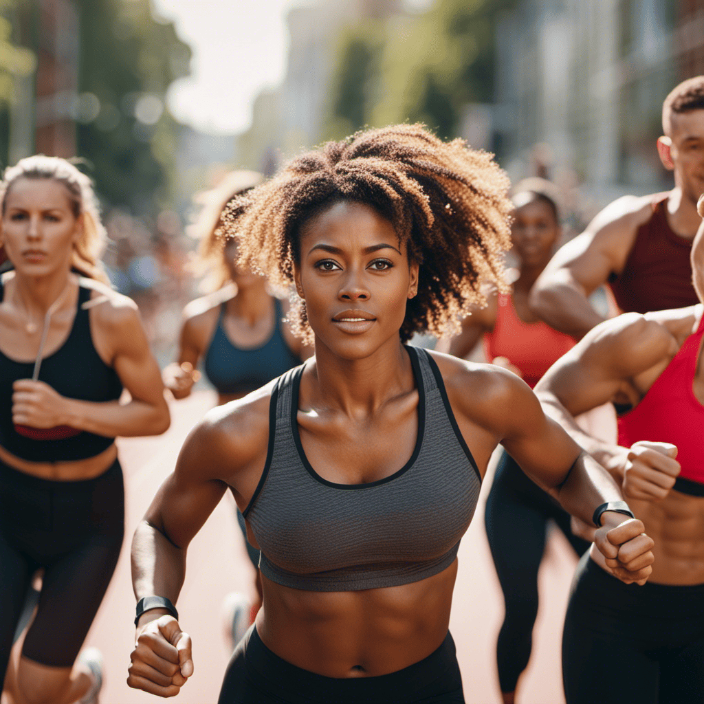 An image showcasing a diverse group of individuals engaged in high-intensity cardio exercises like running, cycling, and jumping rope, with sweat glistening on their determined faces, conveying the effectiveness of incorporating cardiovascular exercise for weight loss