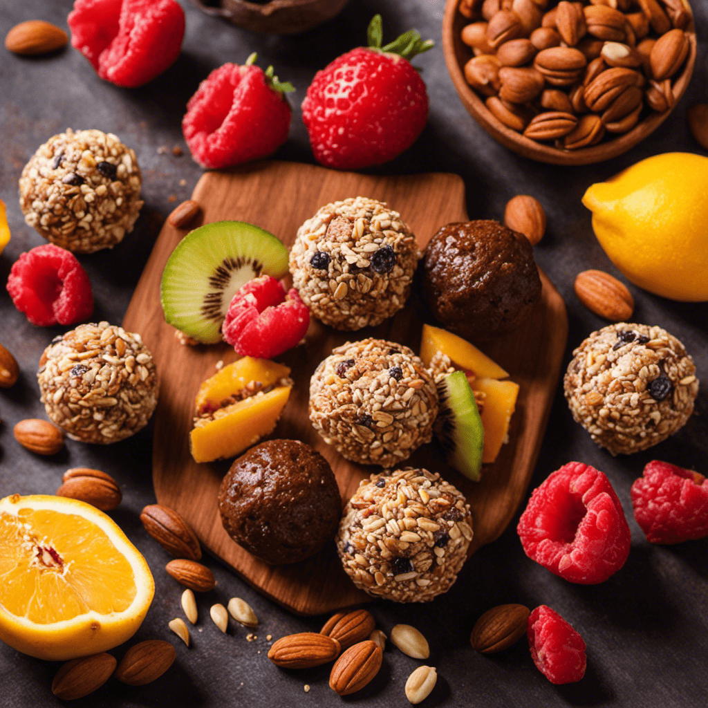 An image showcasing an assortment of protein-packed energy balls and bites in vibrant colors and various shapes