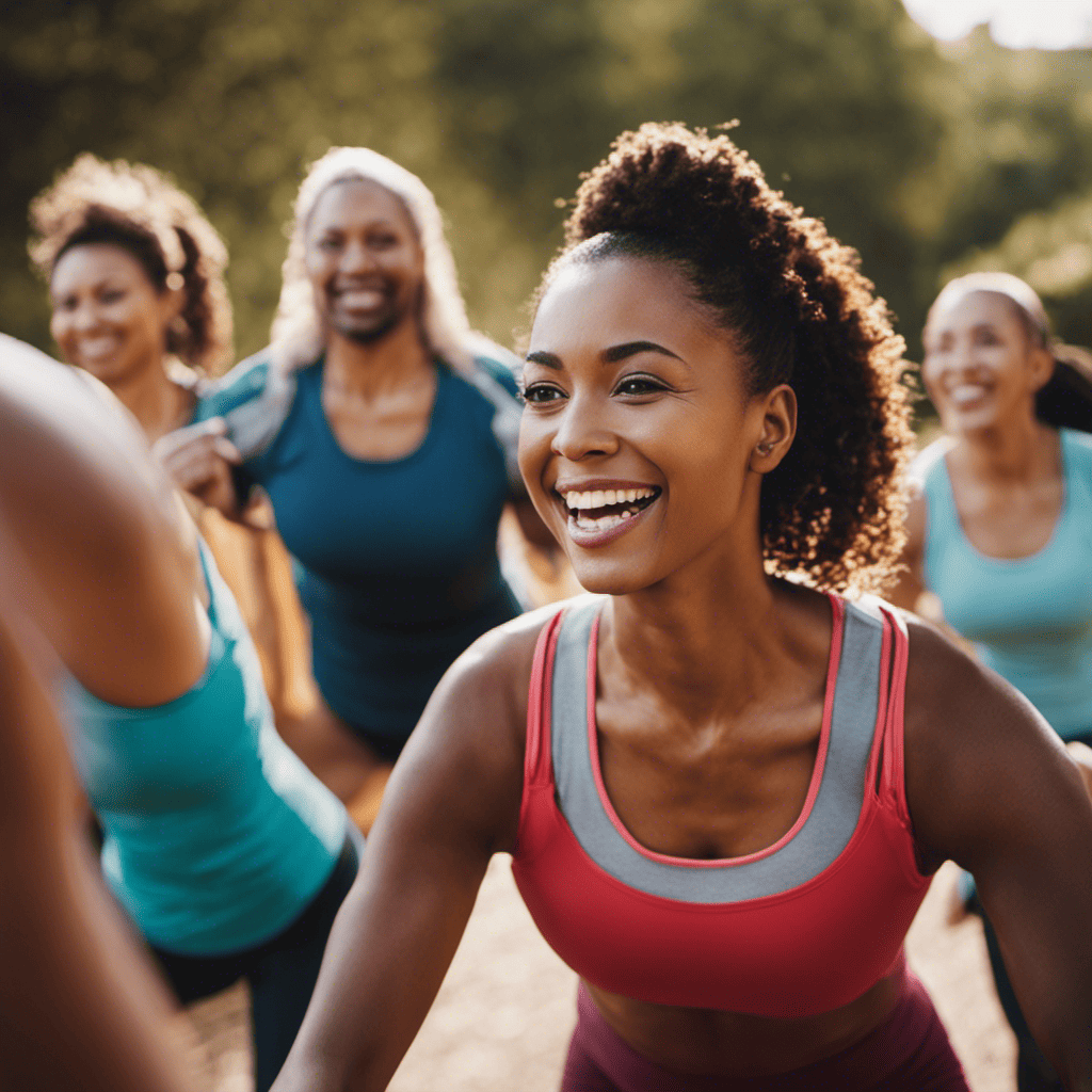 An engaging image illustrating a diverse group of people joyfully participating in various fitness activities like yoga, cycling, hiking, and dancing, showcasing the wide range of enjoyable options available to incorporate fitness into a vibrant lifestyle
