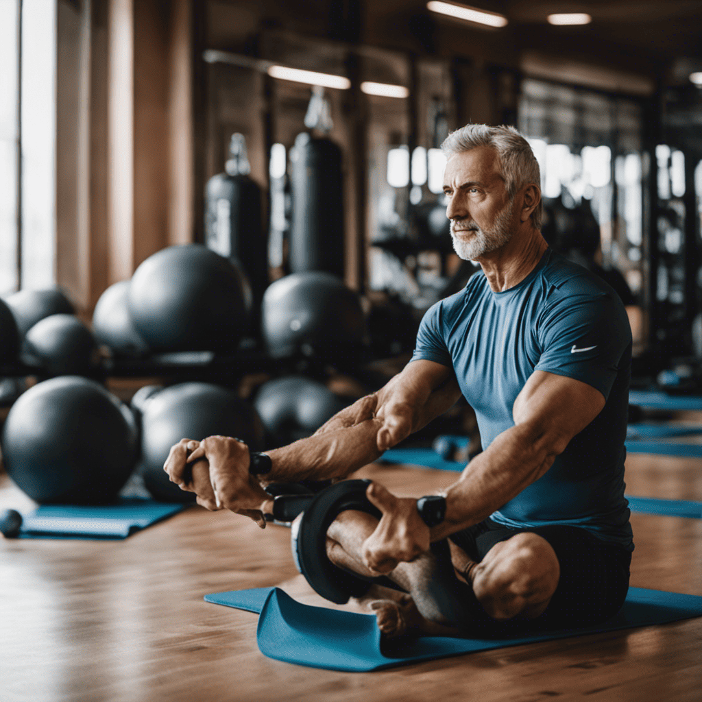 An image capturing the essence of recovery and active rest days for men over 40 at the gym