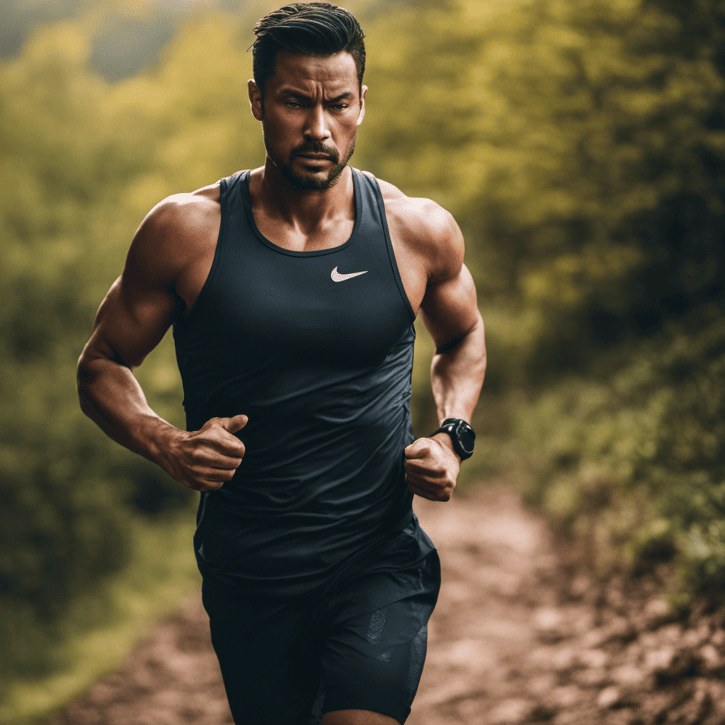 An image of a person walking briskly on a hilly terrain, sweat dripping down their face, heart rate monitor strapped on their wrist, with a determined expression, showcasing the importance of monitoring and adjusting intensity levels for effective fat burning during walks