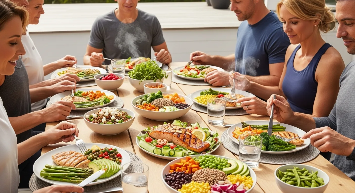 Woman practicing mindful eating with a healthy meal, boosting her metabolism for a successful weight loss journey.