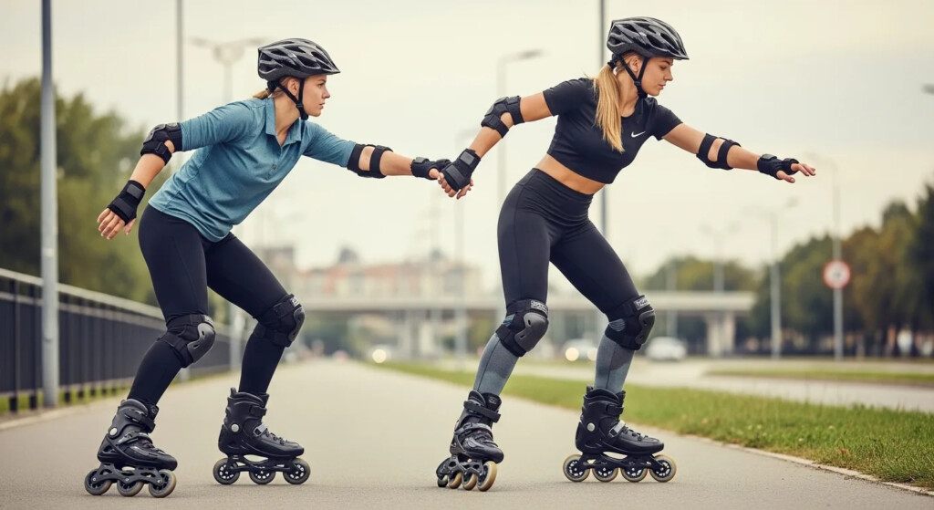 Skater in motion on ice rink, illustrating does skating help you lose weight concept.