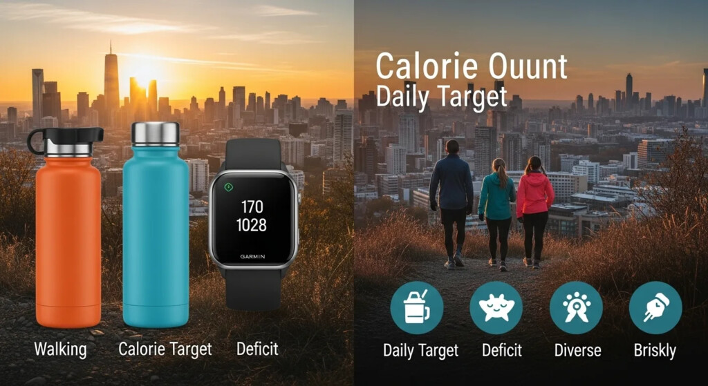 Lose a Pound a Day with a healthy meal plan and regular exercise, a woman tracking her weight loss progress on a mobile app.