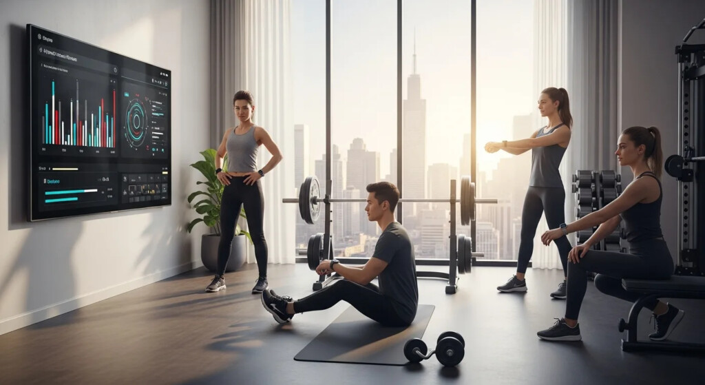 Fitness Trends of 2025 infographic highlighting top workouts and exercises for a healthy lifestyle.