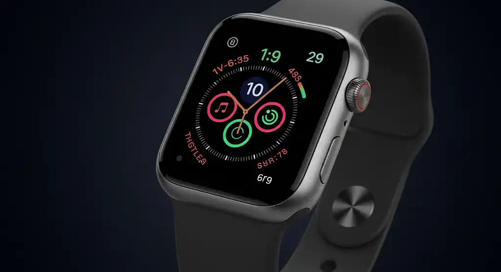 Apple Watch Series 10 showcasing watch face with complications. Smartwatch review.