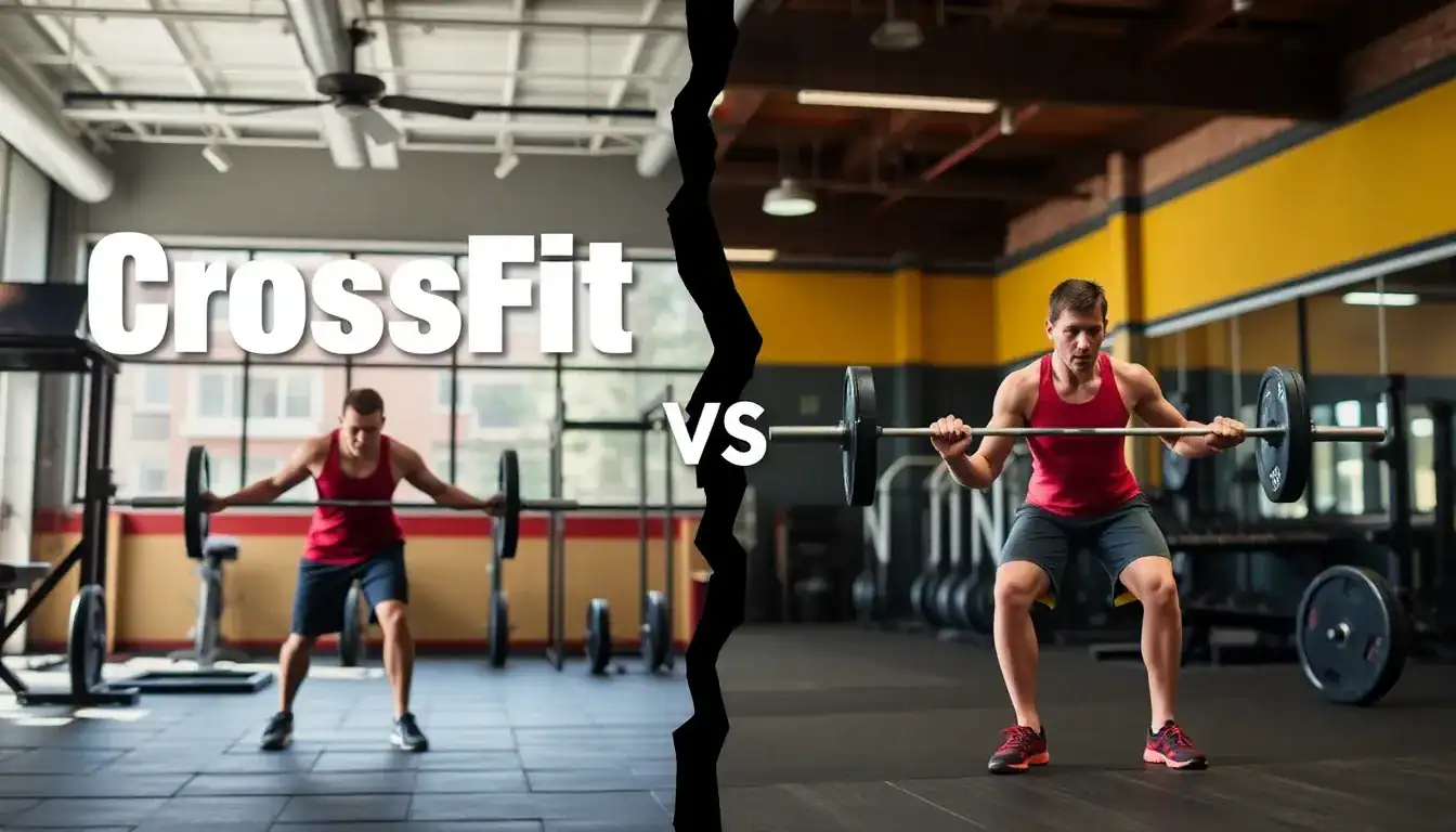 CrossFit versus traditional gym workouts comparison showing different training modalities