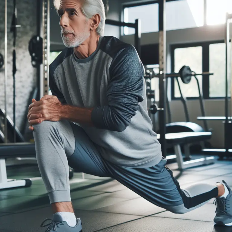 A man at his mid 50s doing Mobility training