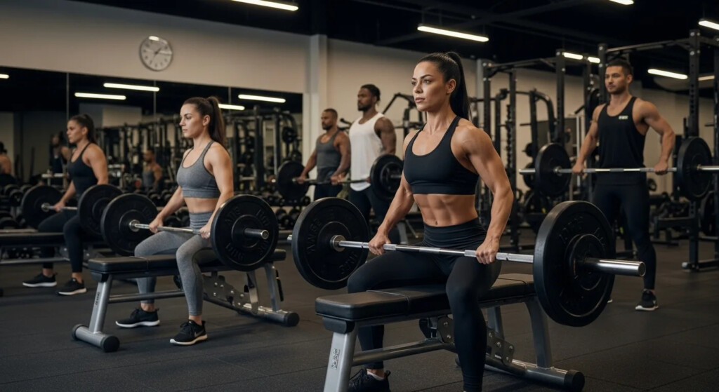 Gain weight with fast metabolism concept, healthy foods on a table.